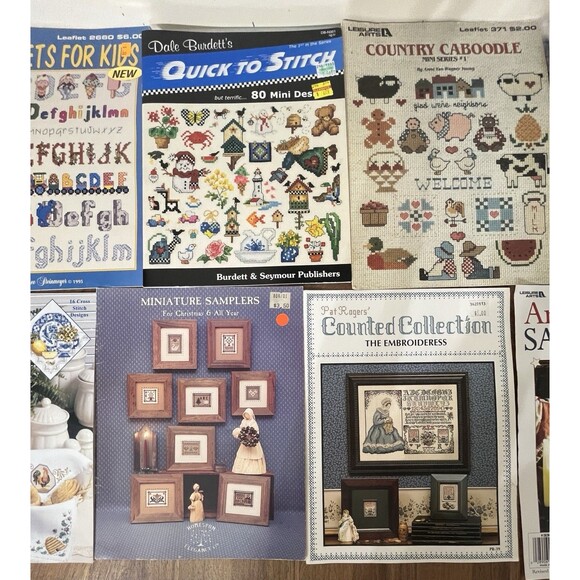 17~ Country Primitive Cross-Stitch Leaflets & Foldouts 1975~2003 ABC’s Nautical - Picture 9 of 10